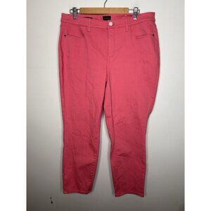 Talbots Women’s Bright Pink Jeans High Rise Jegging Crops Plus Size 14W